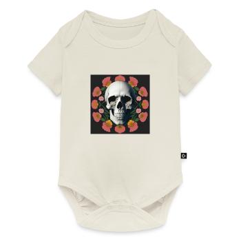 Flower-Skull - Baby Premium Kurzarmbody - Naturweiß - Vorne