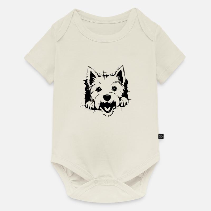 Terrier - Baby Premium Kurzarmbody - Naturweiß