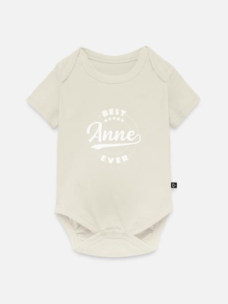 Anne - Baby Premium Kurzarmbody - Naturweiß