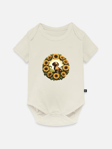 Dackel Hunderasse - Baby Premium Kurzarmbody - Naturweiß