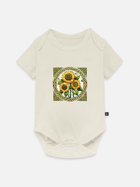 Sonnenblumen - Baby Premium Kurzarmbody - Naturweiß