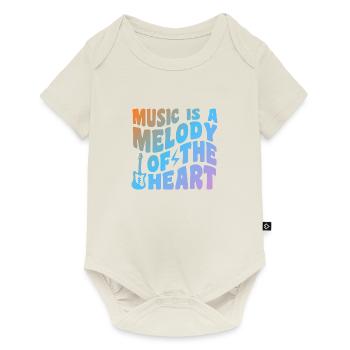 Music Is A Melody Of The Heart - Baby Premium Kurzarmbody - Naturweiß - Vorne