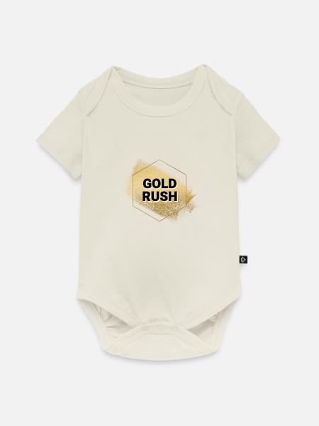 Goldrausch-Logo - Baby Premium Kurzarmbody - Naturweiß