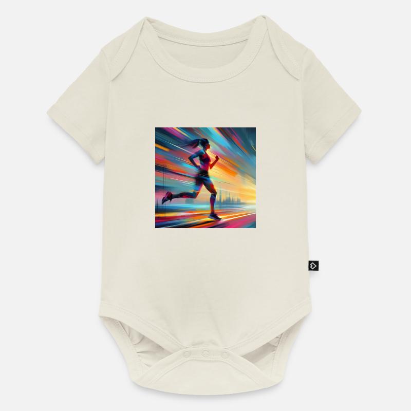Femme de course 1 - Body à manches courtes Premium Bébé - blanc cassé