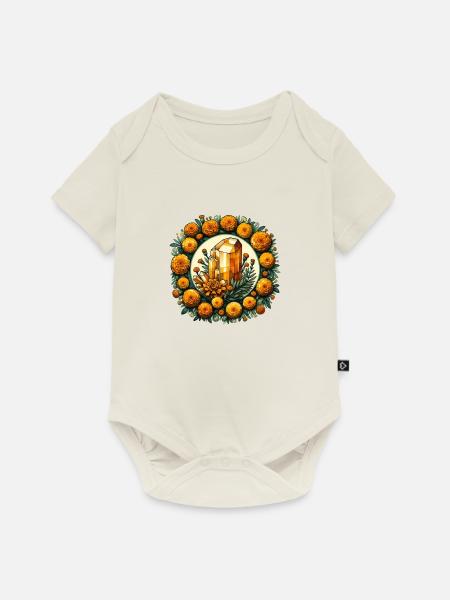 Citrin-Ringelblumen - Baby Premium Kurzarmbody - Naturweiß