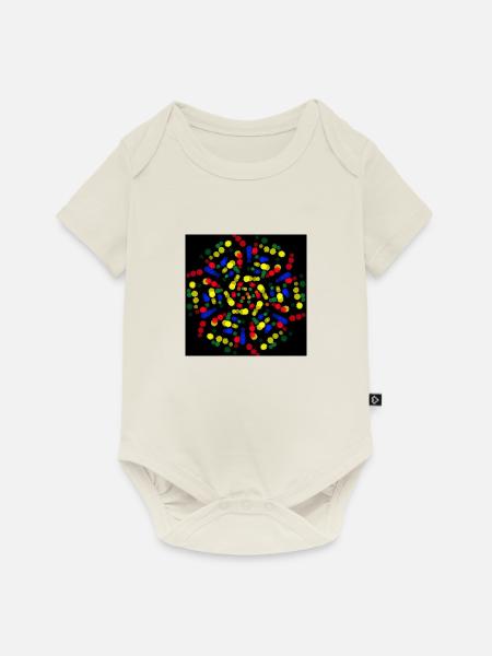 Regenbogen-Blume - Baby Premium Kurzarmbody - Naturweiß