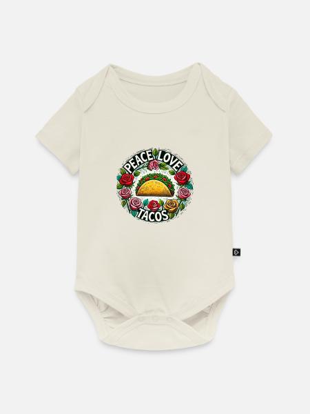 Frieden Liebe Tacos - Baby Premium Kurzarmbody - Naturweiß