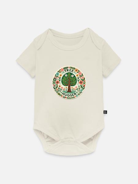 Baum-Umarmer - Baby Premium Kurzarmbody - Naturweiß