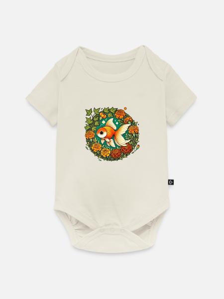 Goldfisch - Baby Premium Kurzarmbody - Naturweiß