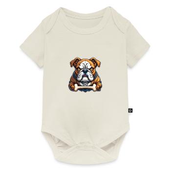 Sauvage animal en colère pugnace combatif bouledogue - Body à manches courtes Premium Bébé - blanc cassé - Devant