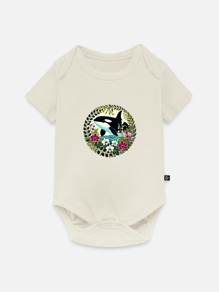 Schwertwal - Baby Premium Kurzarmbody - Naturweiß