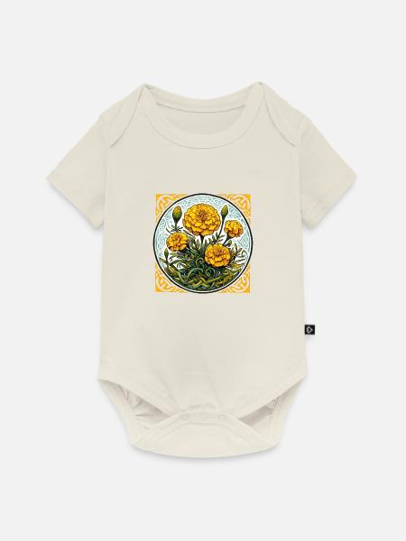 Ringelblume - Baby Premium Kurzarmbody - Naturweiß
