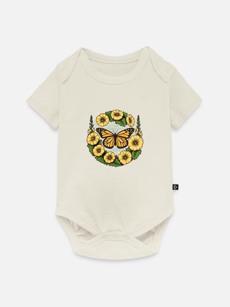 Monarchfalter - Baby Premium Kurzarmbody - Naturweiß
