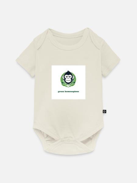 Der grüne Affe - Baby Premium Kurzarmbody - Naturweiß