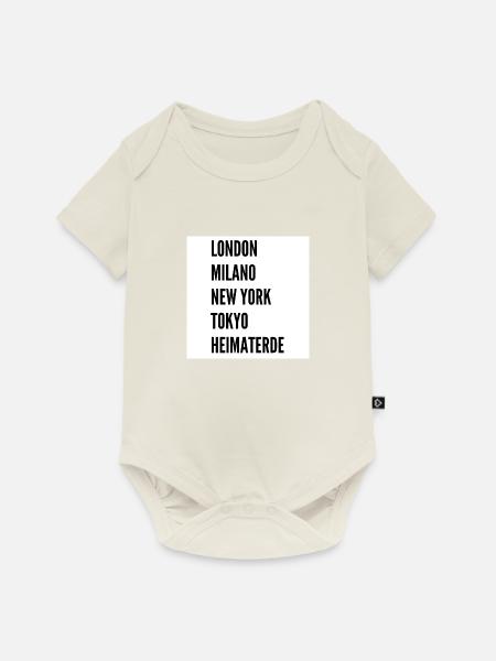 London Milano New York Tokyo Heimaterde - Baby Premium Kurzarmbody - Naturweiß