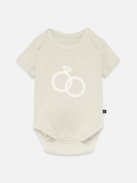 eheringe - Baby Premium Kurzarmbody - Naturweiß