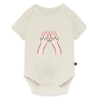 Cats, Claws, Paws, Paws, Claws, Scratches, Stripes - Baby Premium short-sleeve bodysuit - off white - Front