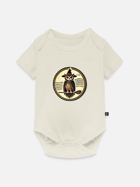 Halloween-Eule - Baby Premium Kurzarmbody - Naturweiß