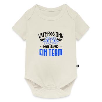 Father and son, we are a team - Baby Premium short-sleeve bodysuit - off white - Front