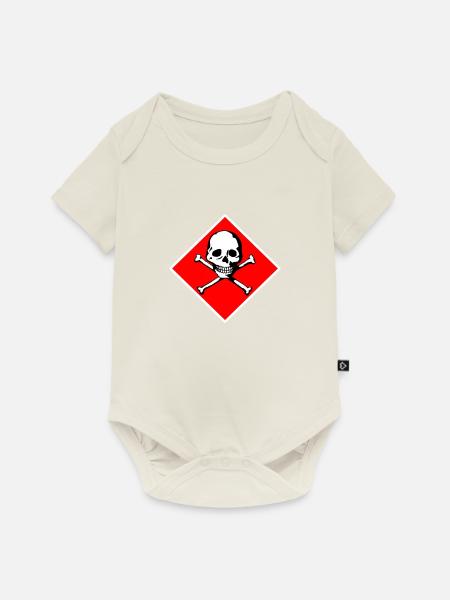 Schädel und Knochen - Baby Premium Kurzarmbody - Naturweiß