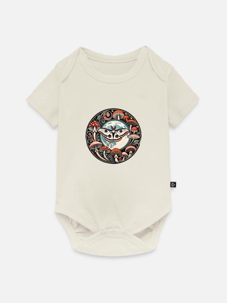 Luna Moth und Pilze - Baby Premium Kurzarmbody - Naturweiß