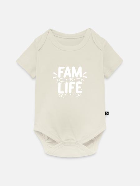 Fam ist Leben - Baby Premium Kurzarmbody - Naturweiß
