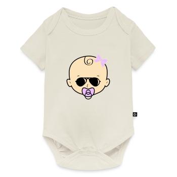 Lunettes de soleil pour bébé fille - Body à manches courtes Premium Bébé - blanc cassé - Devant