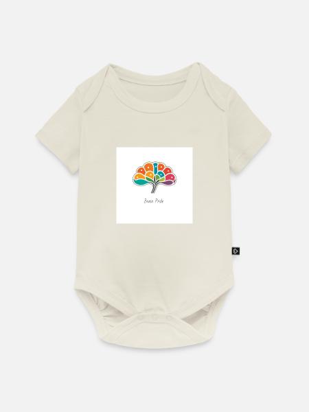 Buntes Gehirn - Baby Premium Kurzarmbody - Naturweiß