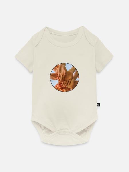 Kinderhände - Baby Premium Kurzarmbody - Naturweiß