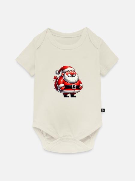 Weihnachtsmann Cartoon - Baby Premium Kurzarmbody - Naturweiß
