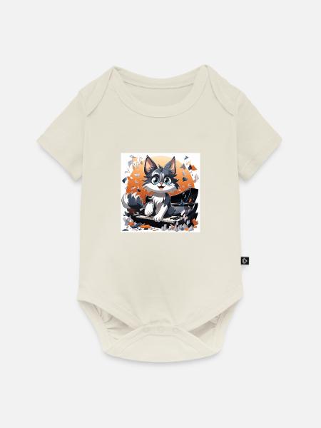 Der purrfect Pianist - Baby Premium Kurzarmbody - Naturweiß