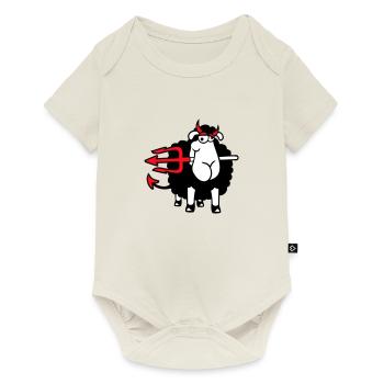 Mouton Diable Satan Enfer Mal Trident Cornes Cool - Body à manches courtes Premium Bébé - blanc cassé - Devant