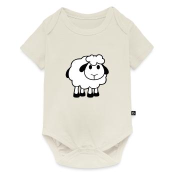 mouton bébé se tient mignon mignon agneau enfant cool bande dessinée - Body à manches courtes Premium Bébé - blanc cassé - Devant