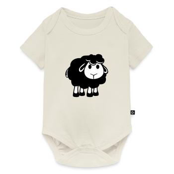 mouton noir petit mignon mignon agneau cool bande dessinée - Body à manches courtes Premium Bébé - blanc cassé - Devant