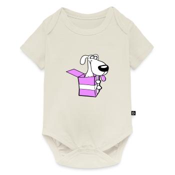 Dog Gift Box Funny Crazy Surprise Fun - Baby Premium short-sleeve bodysuit - off white - Front