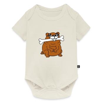Carlin Chien Os Bouche FaimYummy Happy Cool - Body à manches courtes Premium Bébé - blanc cassé - Devant