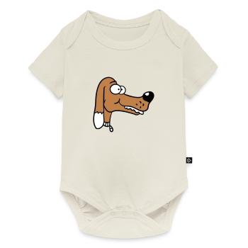 Visage de chien Petit Tête d’animal de compagnie Mignon - Body à manches courtes Premium Bébé - blanc cassé - Devant
