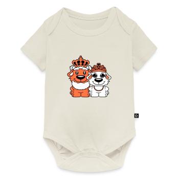 Two Dogs Crown King Queen Ruler Majesty - Baby Premium short-sleeve bodysuit - off white - Front