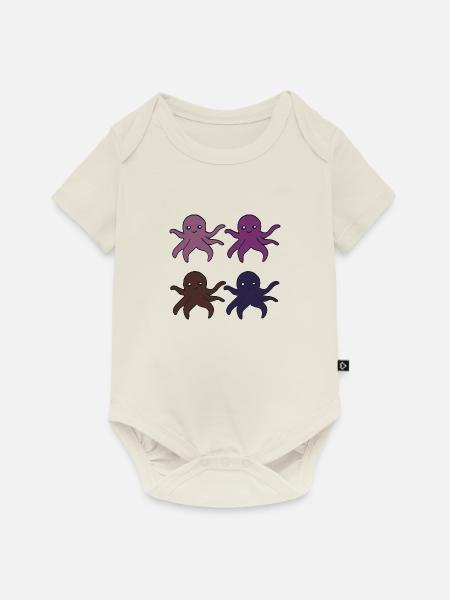 oktopus 4fach - Baby Premium Kurzarmbody - Naturweiß