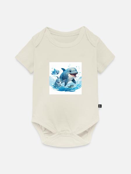 Delfine tanzen - Baby Premium Kurzarmbody - Naturweiß