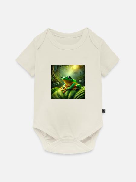 Kambo Frog - Baby Premium Kurzarmbody - Naturweiß