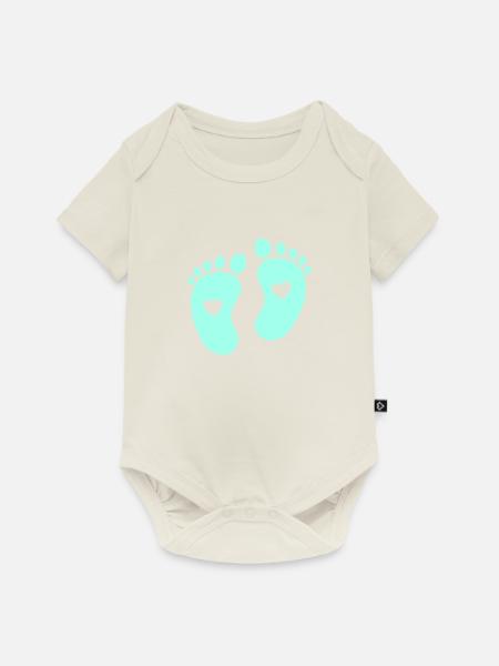 babyfüße - Baby Premium Kurzarmbody - Naturweiß