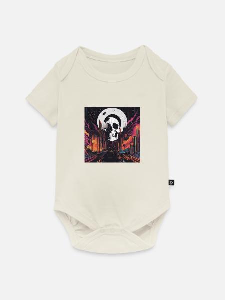 Totenkopf bunt - Baby Premium Kurzarmbody - Naturweiß