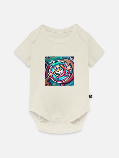 Fröhliche Cartoon-Atmosphäre - Baby Premium Kurzarmbody - Naturweiß