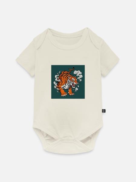 Gefährlicher Tiger - Comic Vibes - Baby Premium Kurzarmbody - Naturweiß