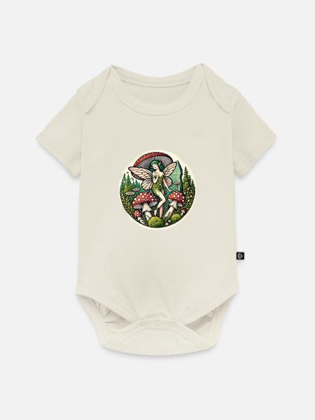Pilz-Fee - Baby Premium Kurzarmbody - Naturweiß