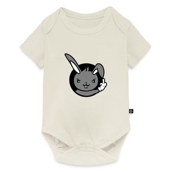 Lapin Majeur Montrer Méchant Coquin Insultant - Body à manches courtes Premium Bébé - blanc cassé - Devant