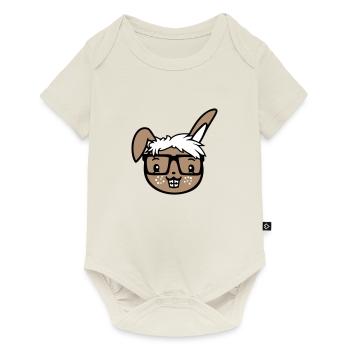 Bunny Nerd Geek Horn-rimmed Glasses Smart Freak Intelligent - Baby Premium short-sleeve bodysuit - off white - Front