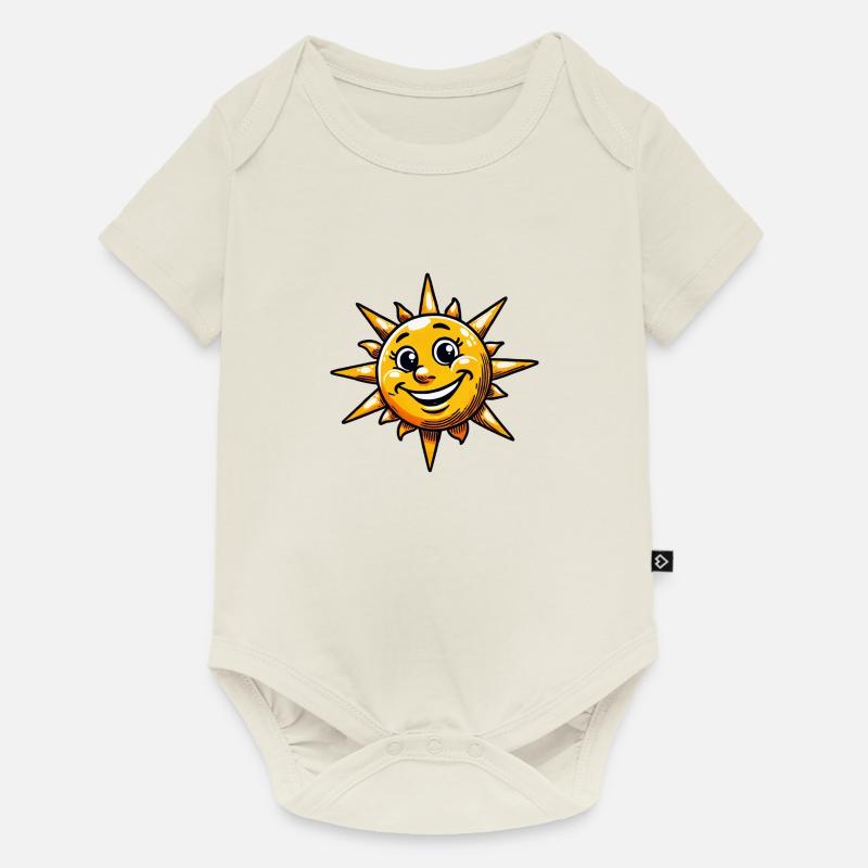 Soleil Soleil - Body à manches courtes Premium Bébé - blanc cassé