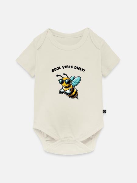 biene cool comic - Baby Premium Kurzarmbody - Naturweiß